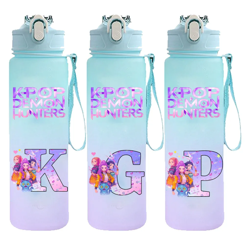 Botol Air Kpop Demon Hunters 750ML Warna Gradasi Anti Bocor Botol Olahraga Merchandise Pop Korea Hadiah Untuk Penggemar