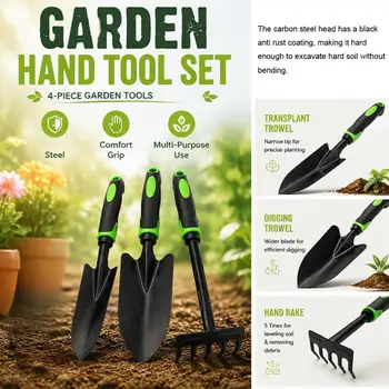 Steel Garden Tools For Planting Bonsai Flower Pots Weed Removal Household Trowel Hand Rake