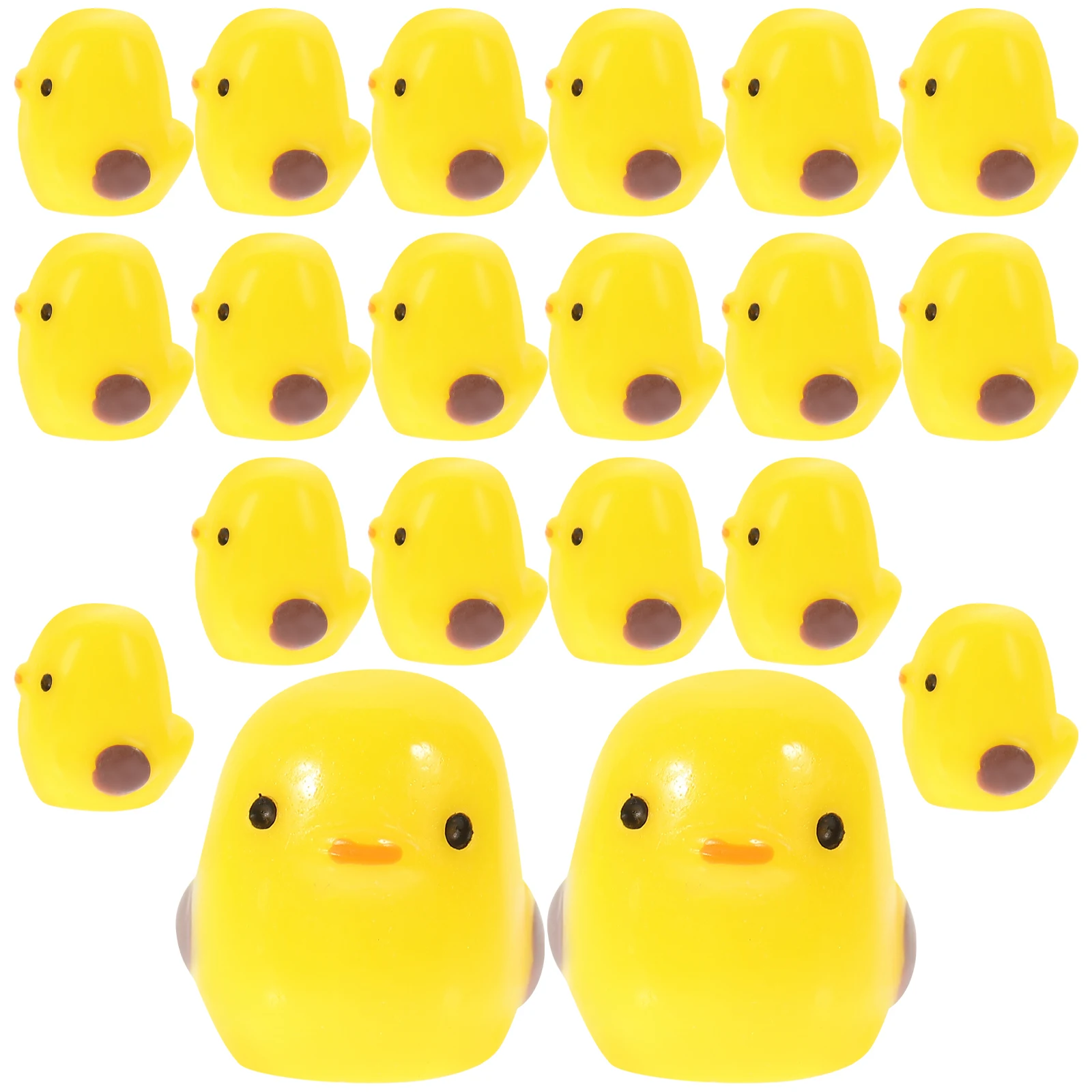 

20pcs Mini Chick Ornaments Container Garden Figurines Adorable Chicken Miniatures Micro Landscape Ornament Yellow Chicks PVC