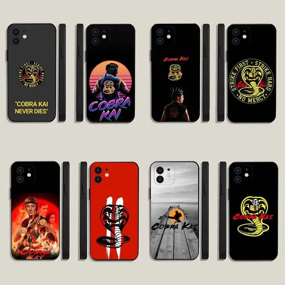 

C-Cobra Kai Snake Phone Case For iPhone16,15,14,13,12,11,Plus,Pro Max,XS,X,XR,SE,Mini,8,7 Soft Silicone Black Cover