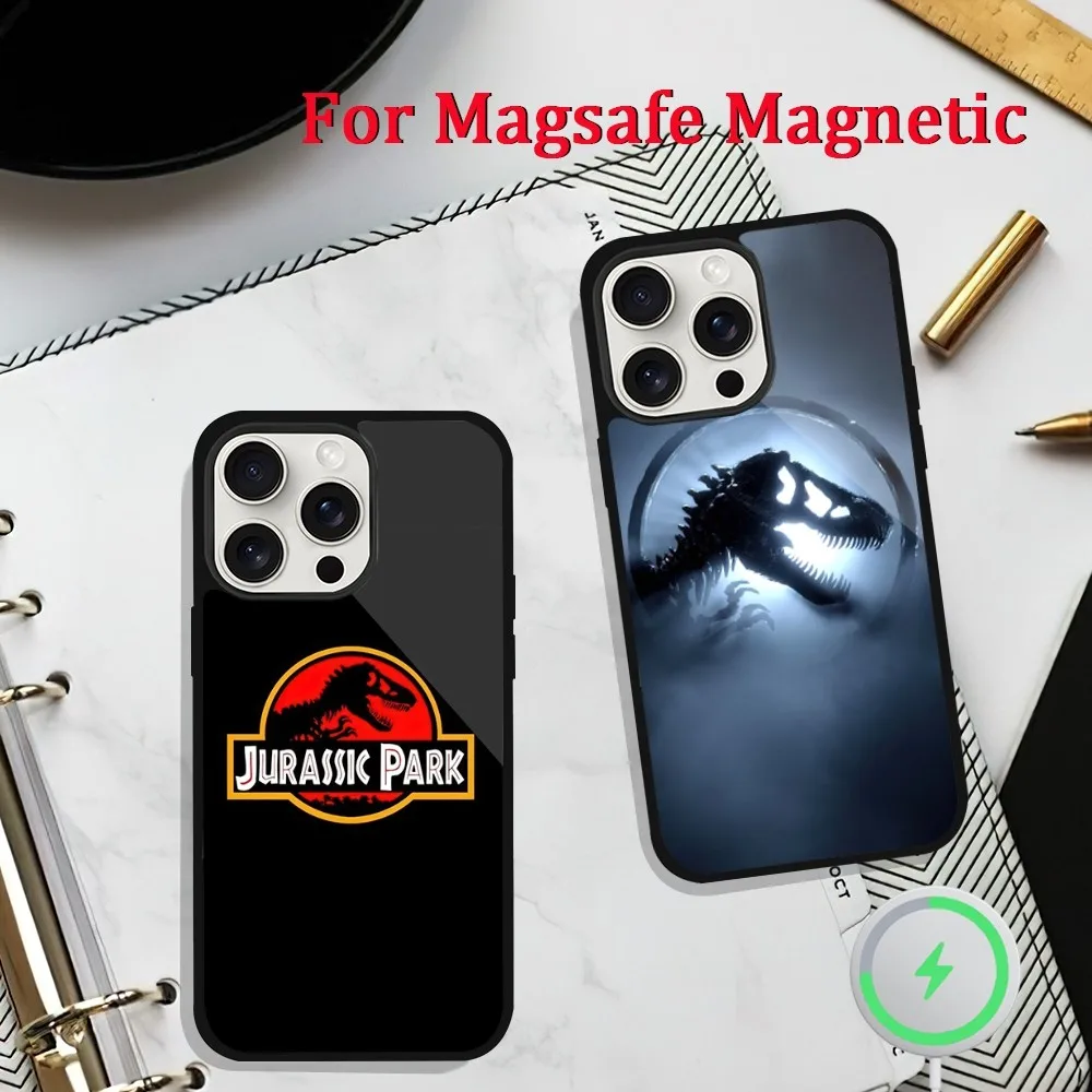 Movie J-Jurassic P-Park Phone Case For iPhone 11 13 12 14 15 Plus Max Pro Magsafe Magnetic Wireless Charging shell