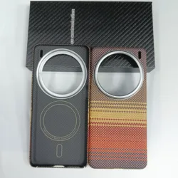 Genuine Aramid Carbon Fiber Mag safe Case For VIVO X200 Pro X200Pro Ultra Thin Matte Slim Sunset Moonrise Waves Armor Back Cover