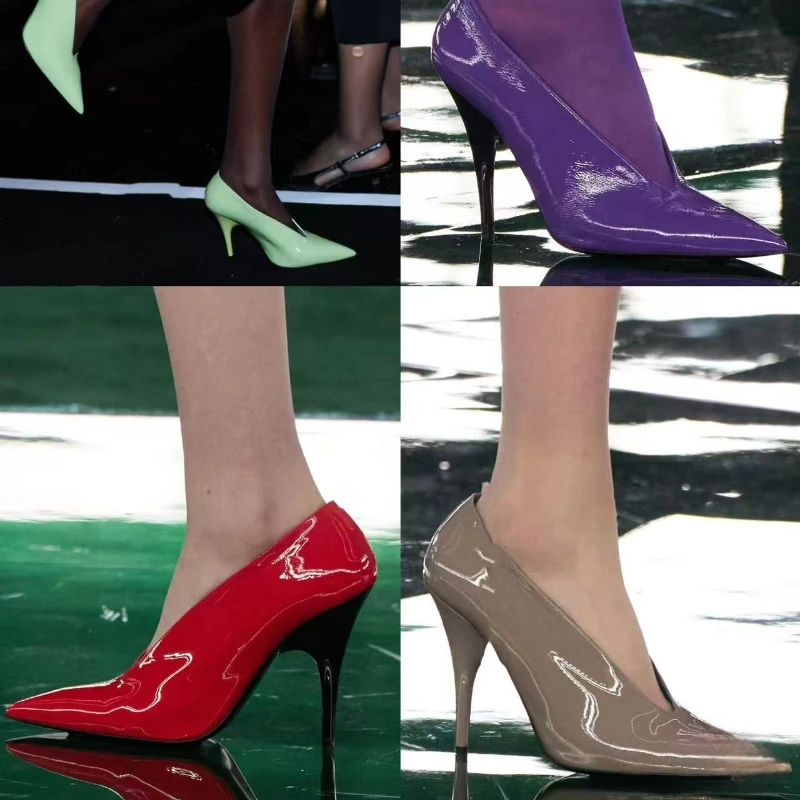 

European AndAmerican French Stylesexy Pointed Halfbag Slippers Forwomen,versatile High Heelsand Singleshoes Forspring and Summer