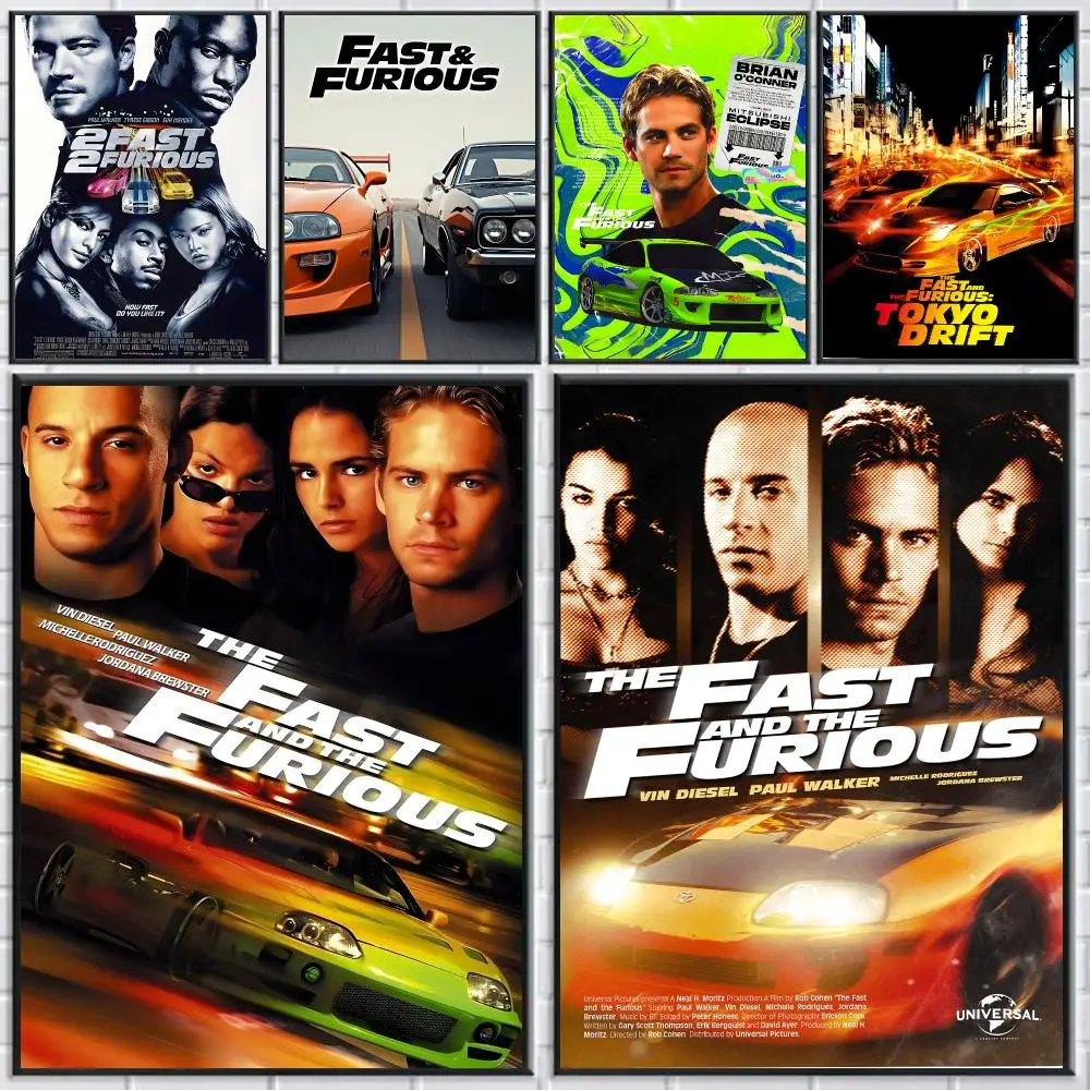 F-Fast & F-Furious Poster HD Self-adhesive Waterproof Paper Sticker Suitable For Living Rooms Bedrooms Home Decor