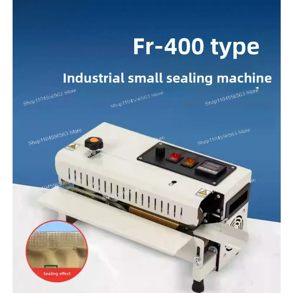 FR-400 Horizontal Auto Continuous Bag Sealing Machine Plastic Bag Band Sealing Machine Sealer Electric Bag Sealer