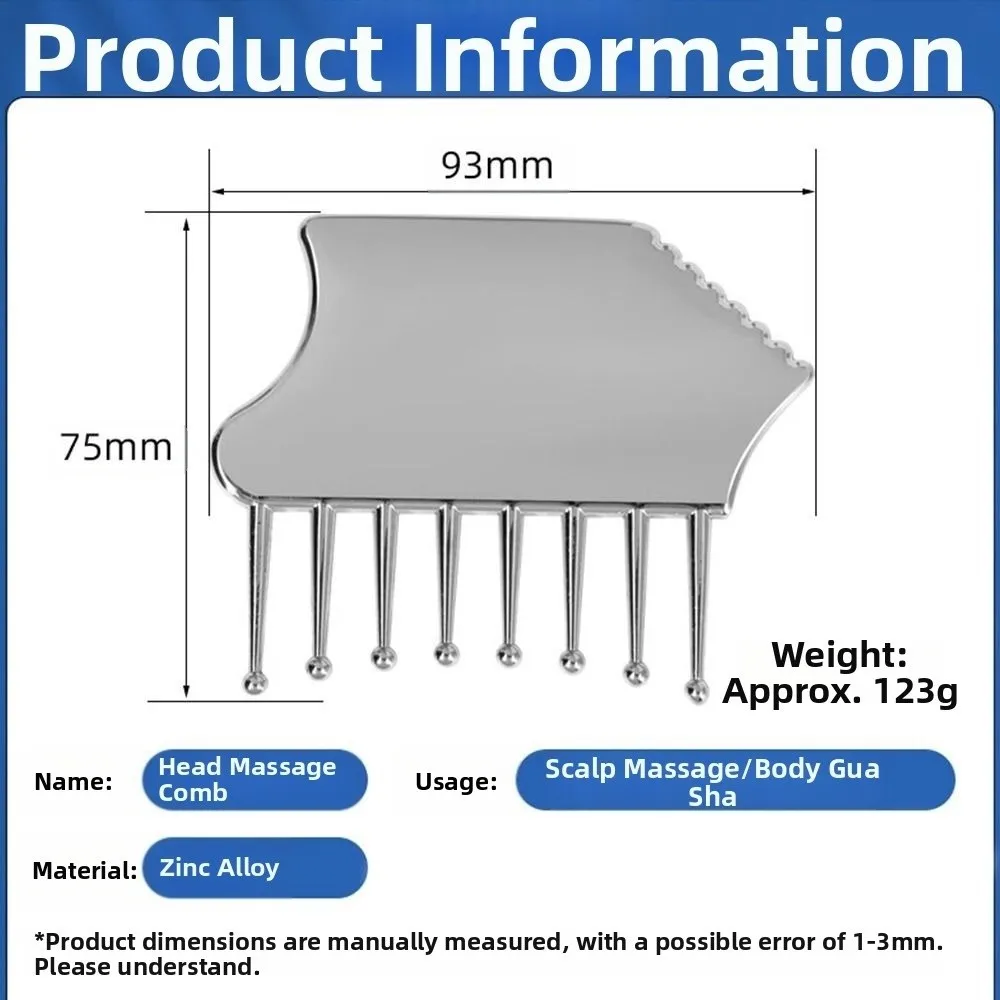 Stainless Steel Scalp Massager Soothing Relief Portable Guasha Scraping Tool Muscle Relaxation Gua Sha Board