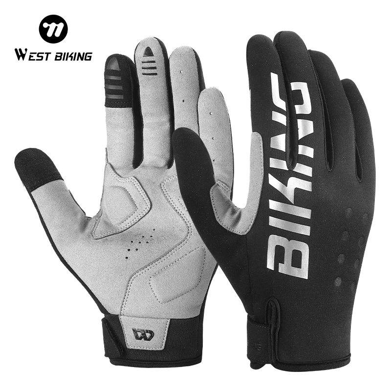 

WEST BIKING Ski Gloves Velvet Touch Screen Gloves Autumn/Winter Warm Cold Proof Outdoor Driving Cycling Riding Anti Slip Spandex