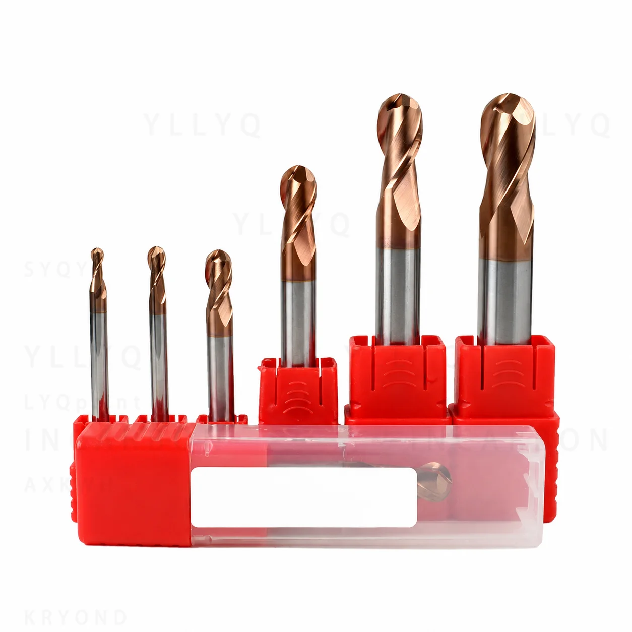 Ball Nose End Mill HRC55 Carbide Milling Cutter Tungsten Steel Alloy Coated CNC Machining Center Tool 3D Mold Cutting Tool