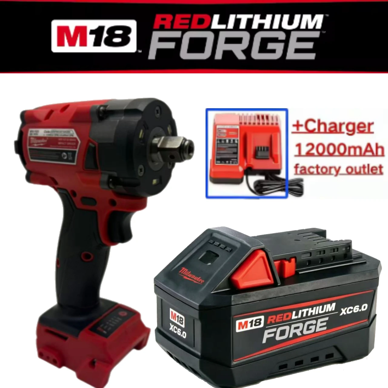Аккумуляторный блок Milwaukee M18 8.0Ah FORGE, быстрая скорость зарядки, прочный корпус, адаптируется к суровым условиям работы.