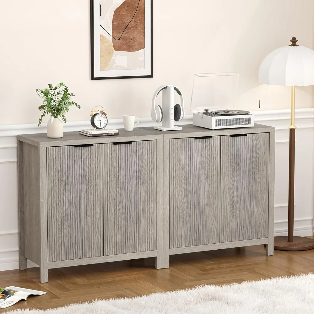 خزانة جانبية للبوفيه مع مساحة تخزين، وخزائن جانبية لبار القهوة Credenza مع أرفف قابلة للتعديل، ووحدة تحكم بوفيه