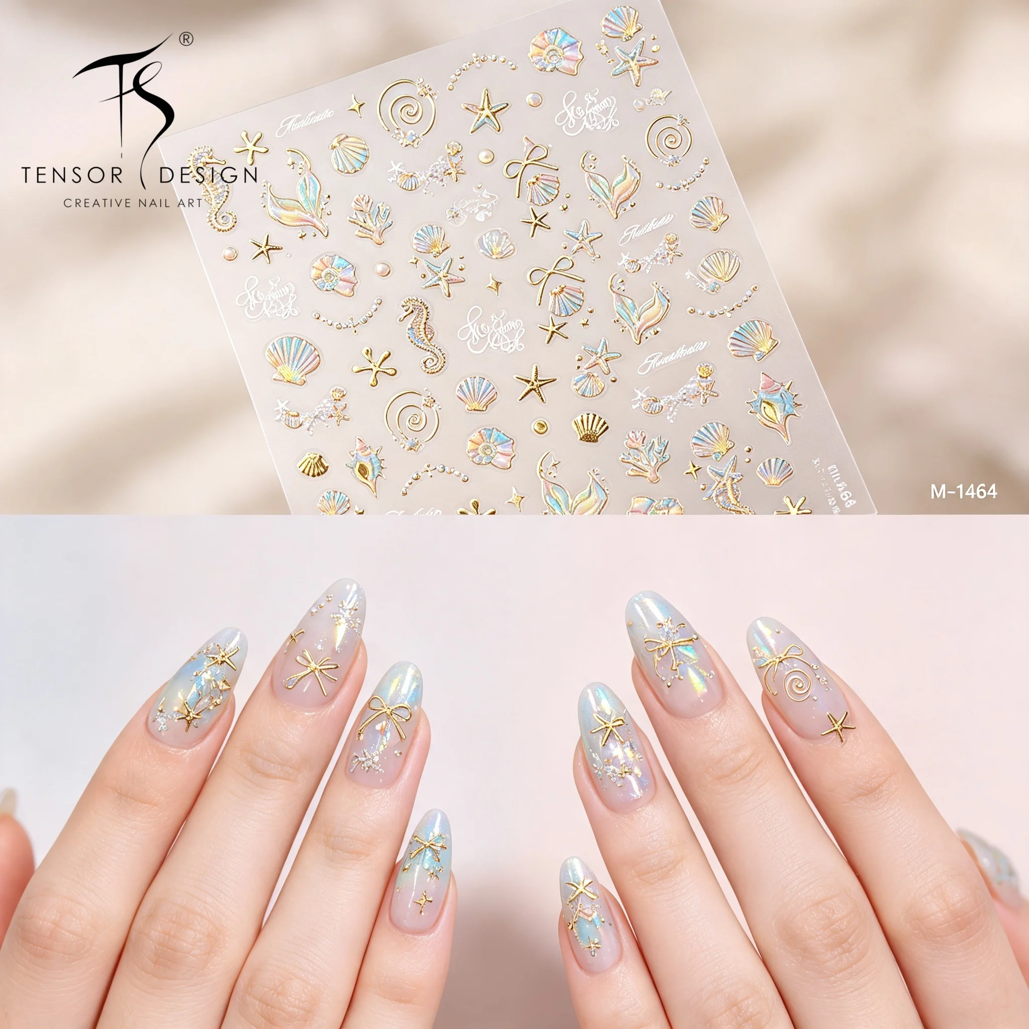 Nail Art Elegan - ملصقات أظافر تينسور نيل بتصميم صدف