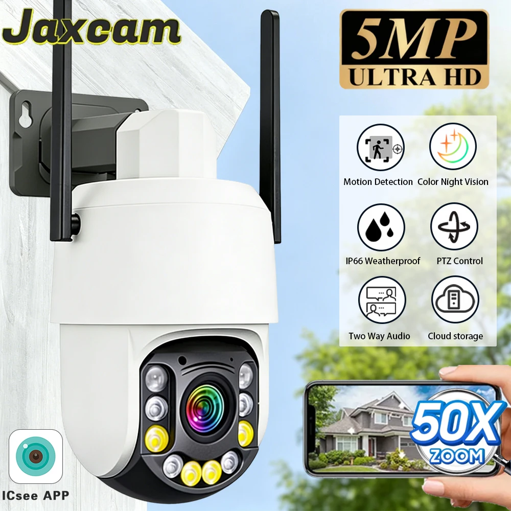 

﻿ Уличная IP-камера 50X с оптическим зумом, PTZ, Wi-Fi, PoE, 5 МП, 2K HD, ИИ-отслеживание человека, ИК-подсветка 100 м, P2P, приложение ICsee