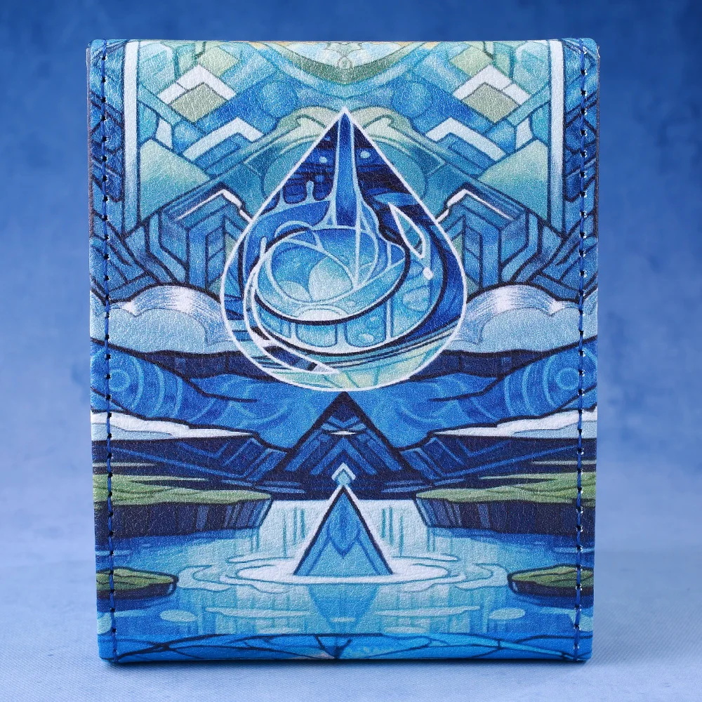 

Gacha 100+Trading Card Storage Box-Elemental Droplet Design with Display Window Deck Box for Yu Gi-Oh Commander Deck Magic Cards