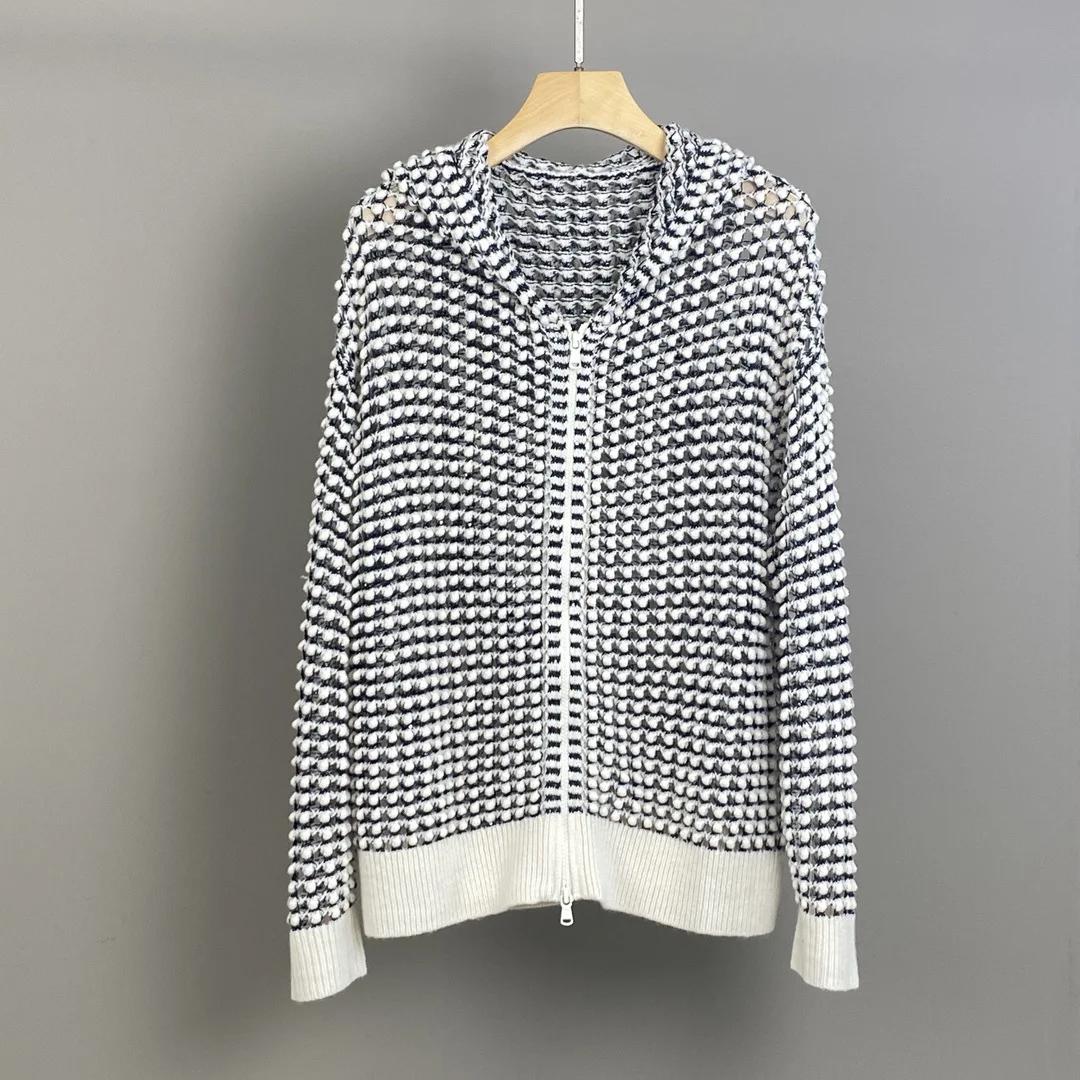 

Women's 25 Autumn Winter New Hooded Comfortable Fashion Wool Zipper Cardigan Coat Top