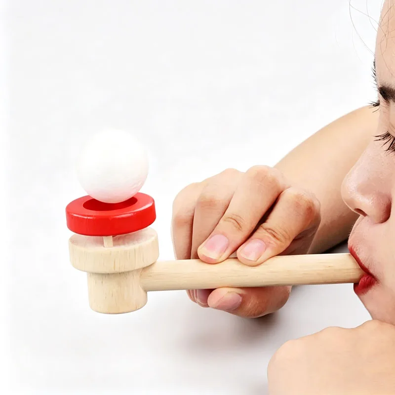 Classic Ball Blowing Toy Floating Blow Pipe Balls for Kids Adults Training Lung Capacity Montessori Develop Fine Motor Skills