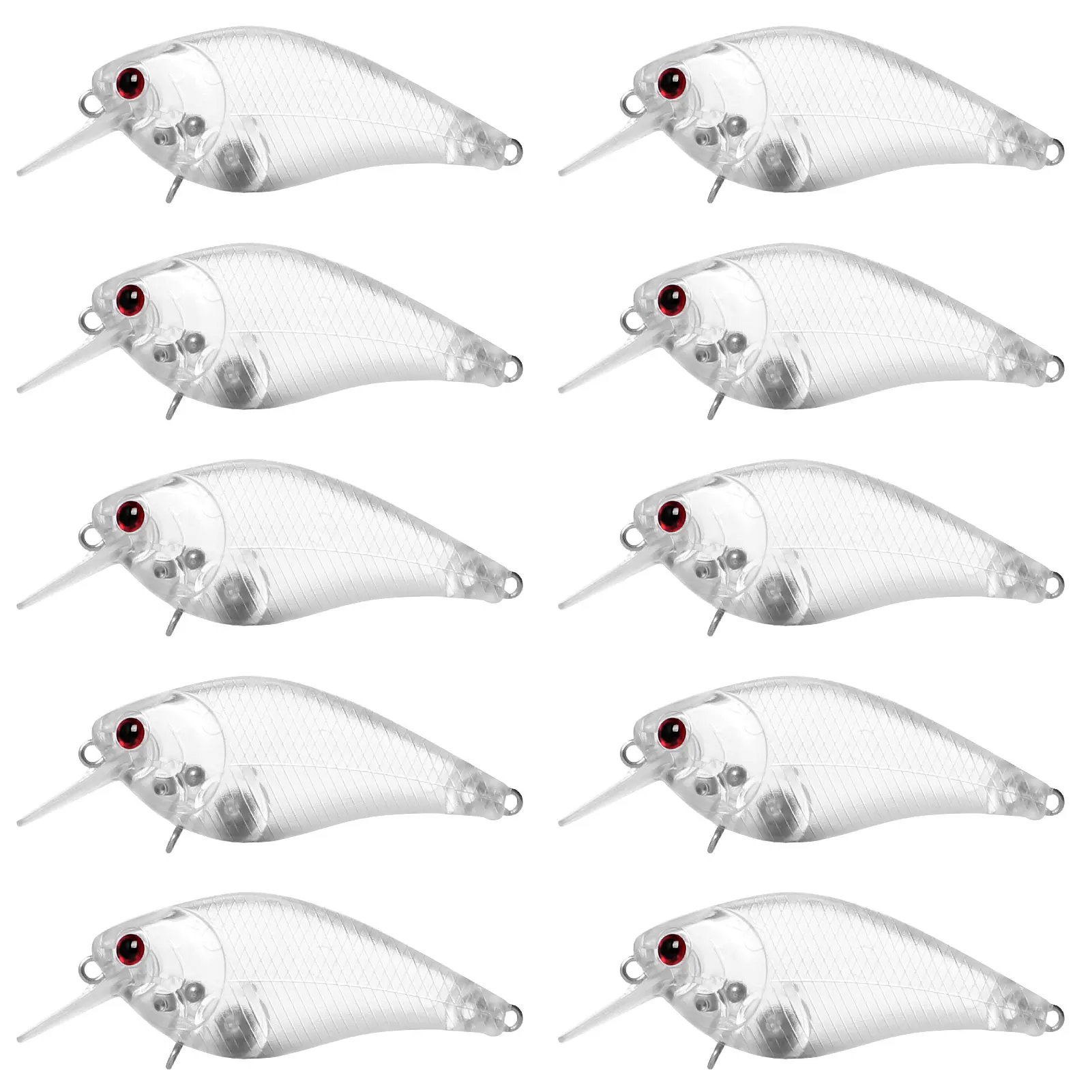 Wobblers Crankbaits sin pintar para carpa, translúcidos