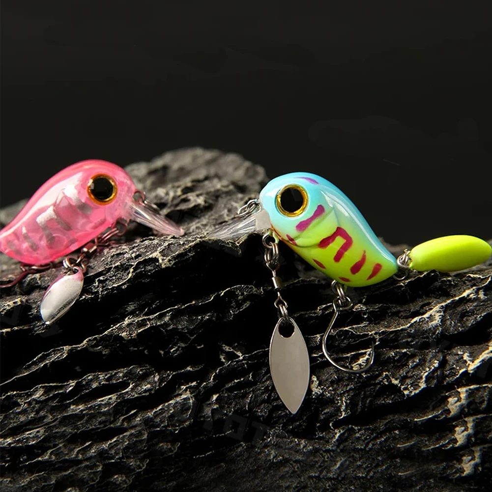 Mini Crank Bait 45mm Floating Micro Wobbler Crankbait Noisy Fishing Lures For Freshwater Hard Artificial Minnow Bass Tackle