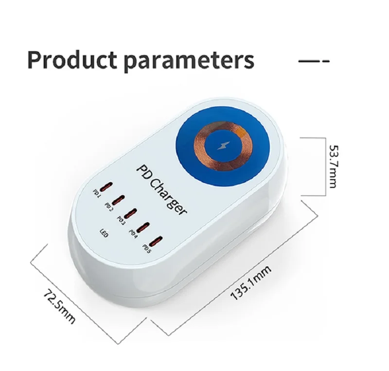 140W i-Travel 5 Port PD GaN Digital Multi Port Wireless Fast Chargers for iPhone iPad MacBook Switch AirPods Watch