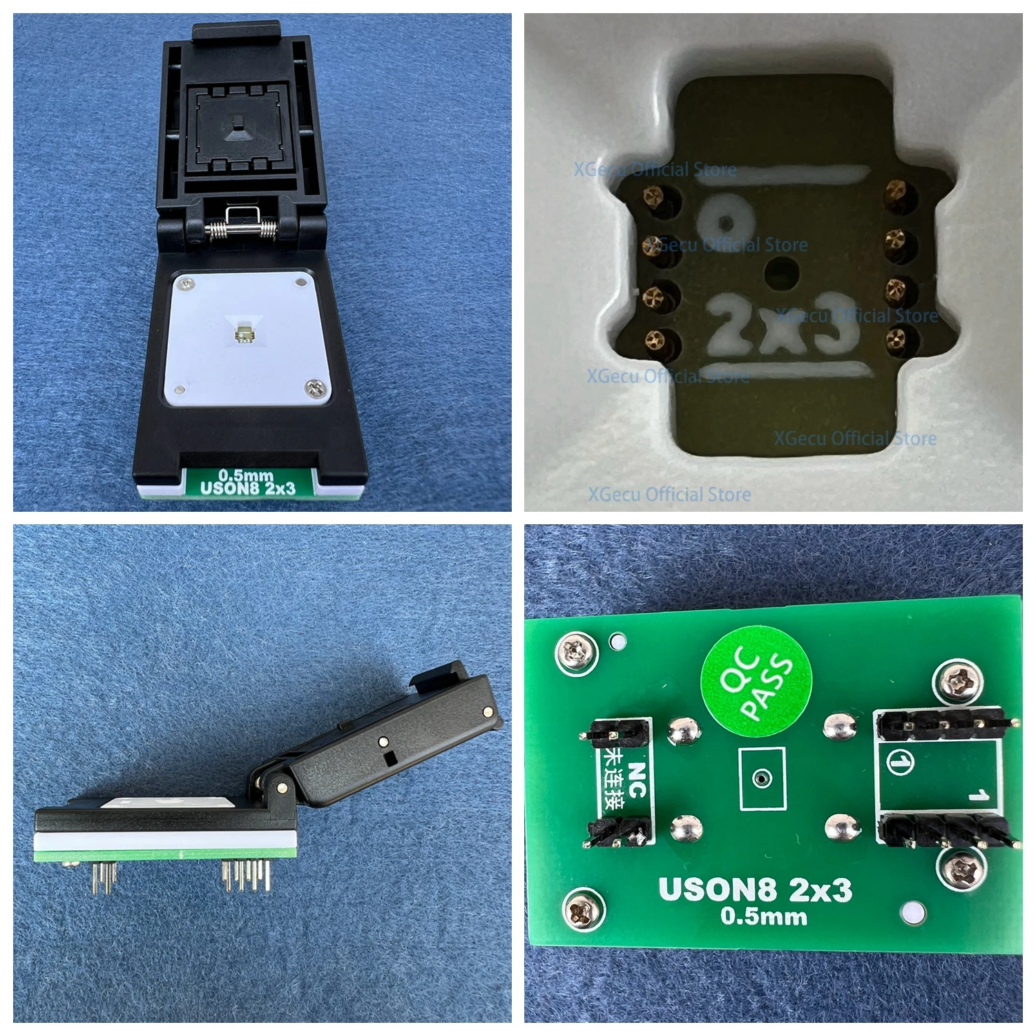 XGecu QFN8 WSON8 USON8 DFN8 2X3 4X3 or 4X4 IC Socket universal adapter for SPI NAND NOR Flash with High-end Spring Probe