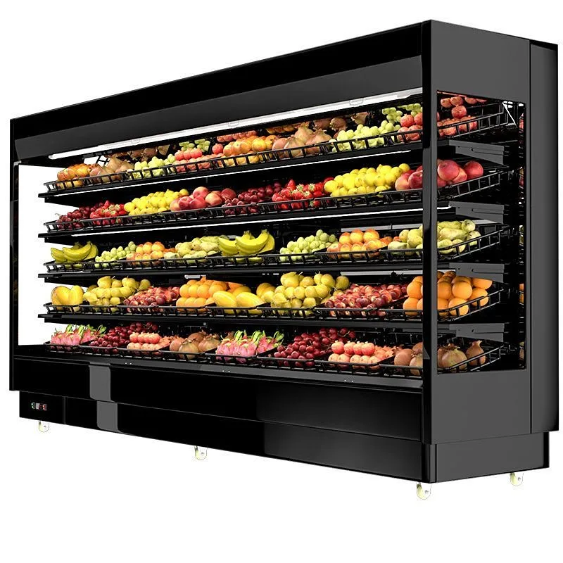 Reliable Quality Air Curtain Fruit Display Refrigerator Commercial Fresh-keeping Cabinet Open Multideck Chiller
