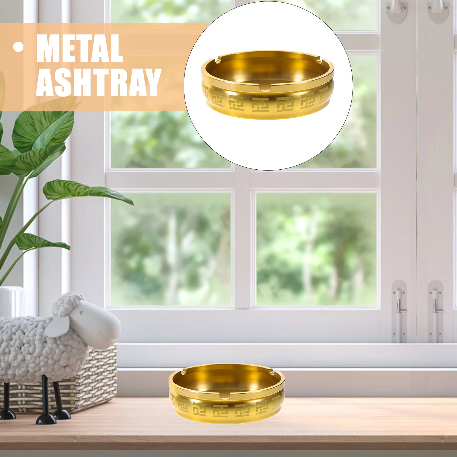 Simple Retro Metal Ashtray Ash Tray Decor Ashtray Tabletop Ash Holder Household Tabletop Ashtray Retro Living Room Ashtray