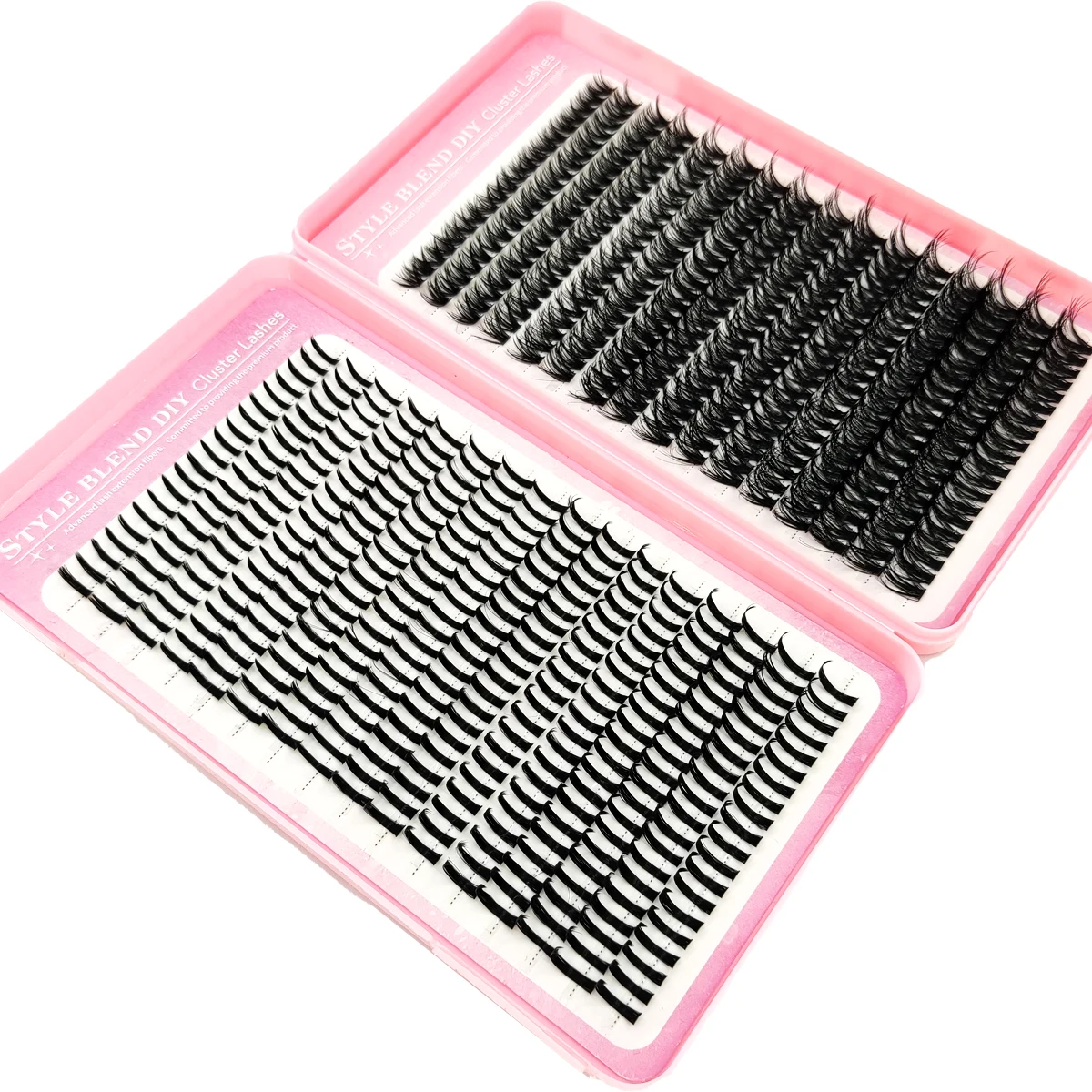 80D-Cluster-Wimpernverlängerungen mit Wimpernspikes, Wimperncluster, dünne Wimperncluster, flauschige Einzelwimperncluster