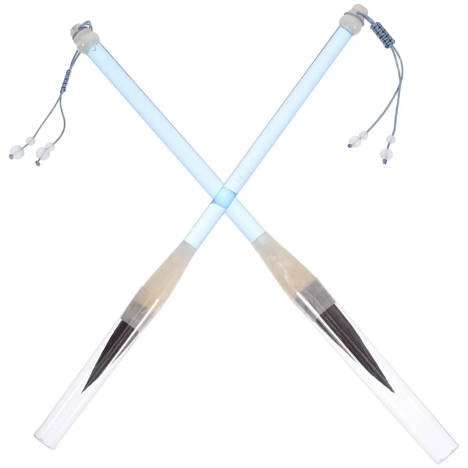 2Pcs Chinese Calligraphy Brushes Maobi Traditional Ink Brush for Kanji Writing Painting Regular Script Scripture Copying