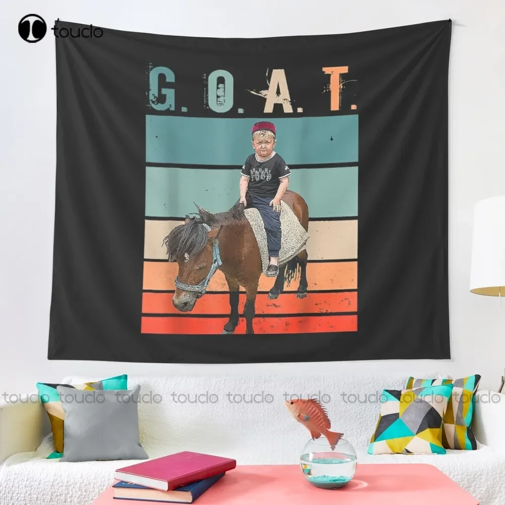 New G. O. A. T. - Hasbulla - Funny Hasbulla Hasbullah Smile Tapestry Tapestry Trending  Background Wall Printed Tapestry
