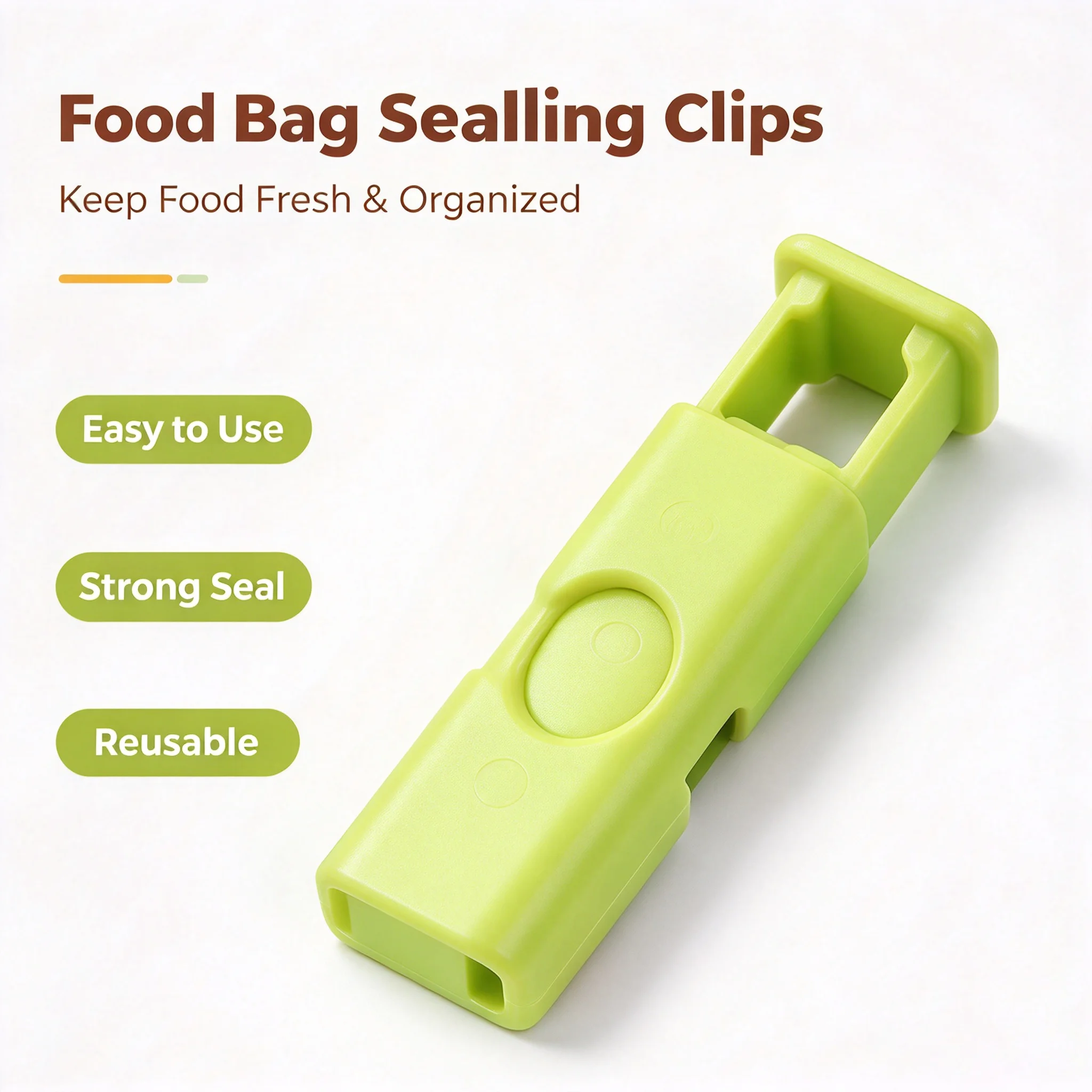 Press Type Bag Sealer One Click Lock Structure For Home Storage Block Moisture Prevent Spoilage