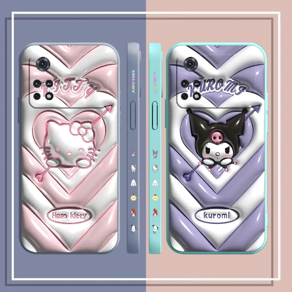 Funny Hello K-Kitty K-kuromi Phone Case For Xiaomi PCOO F3 F4 F5 M3 M4 M5 X3 X4 X5 MIX 3 4 Black Shark 5 GT Pro 4G 5G Case Funda