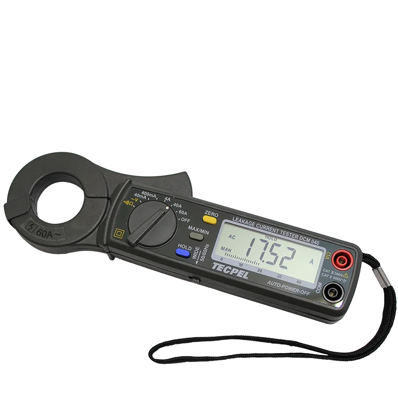 TECPEL DCM-040 High Resolution Digital AC Clamp Meter 4mA-60A Range 0-800V AC Taiwan Origin