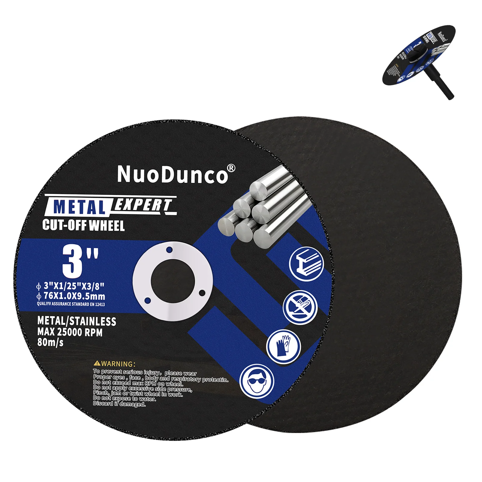 75mm Cut-off-Wheel Mini Metal Cutting Disc Power Tool Rotary Circular Saw Blade for Cutting Stainless Steel PVC/Mounting Mandrel