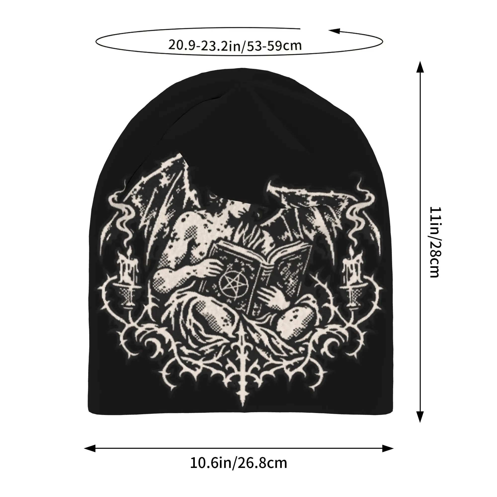 Demon Reading Ancient Book Print Hat Fashion Caps Men Women  Skullies Beanies Ski Caps Soft Bonnet Hats