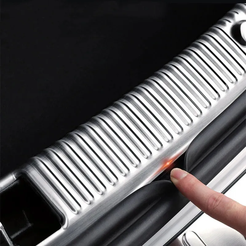 Car Stainless Rear Bumper Protector Trunk Door Plate Cover Trim For Mercedes Benz C-Class W205 C200L 260L 2015-2021