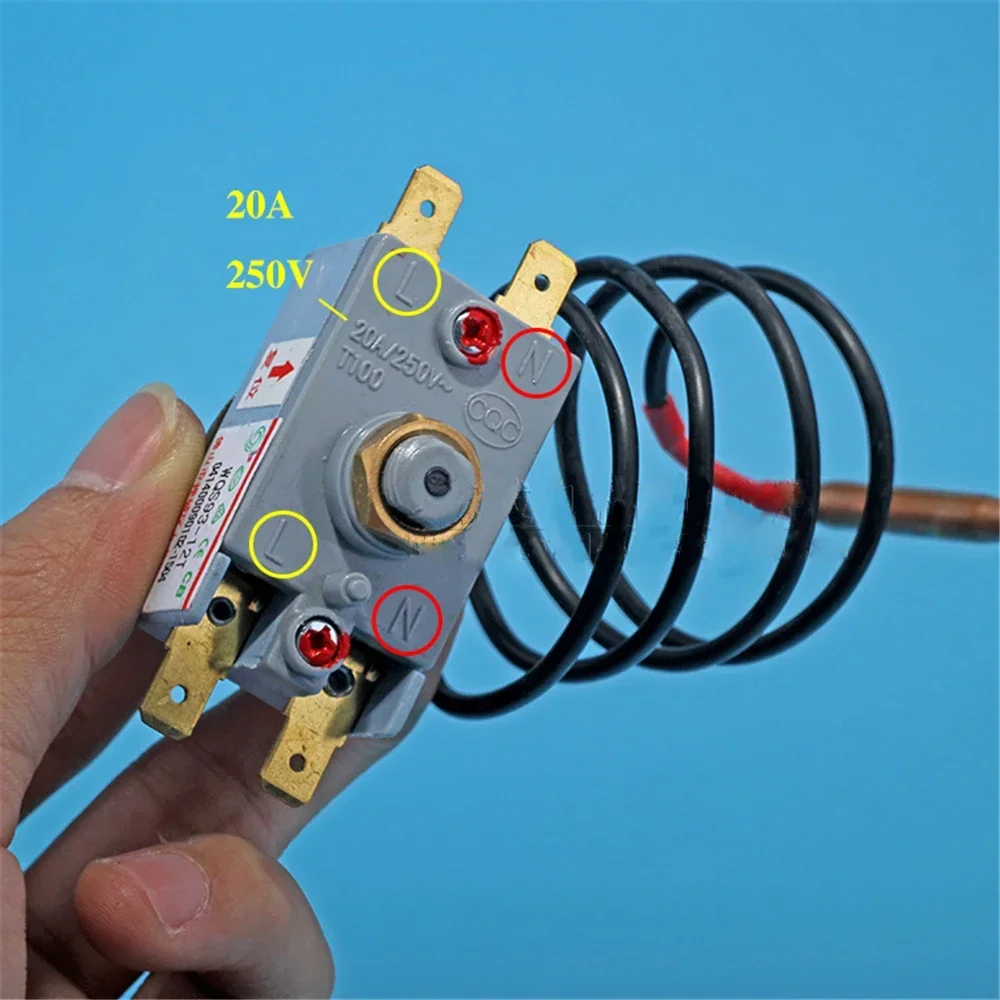 FMT .WQS93-12T/WQS95-12T  Thermostat 20A Manual Reset Electric Water Heater 4plug Temperature Limiter Control Switch With 93℃ Pr