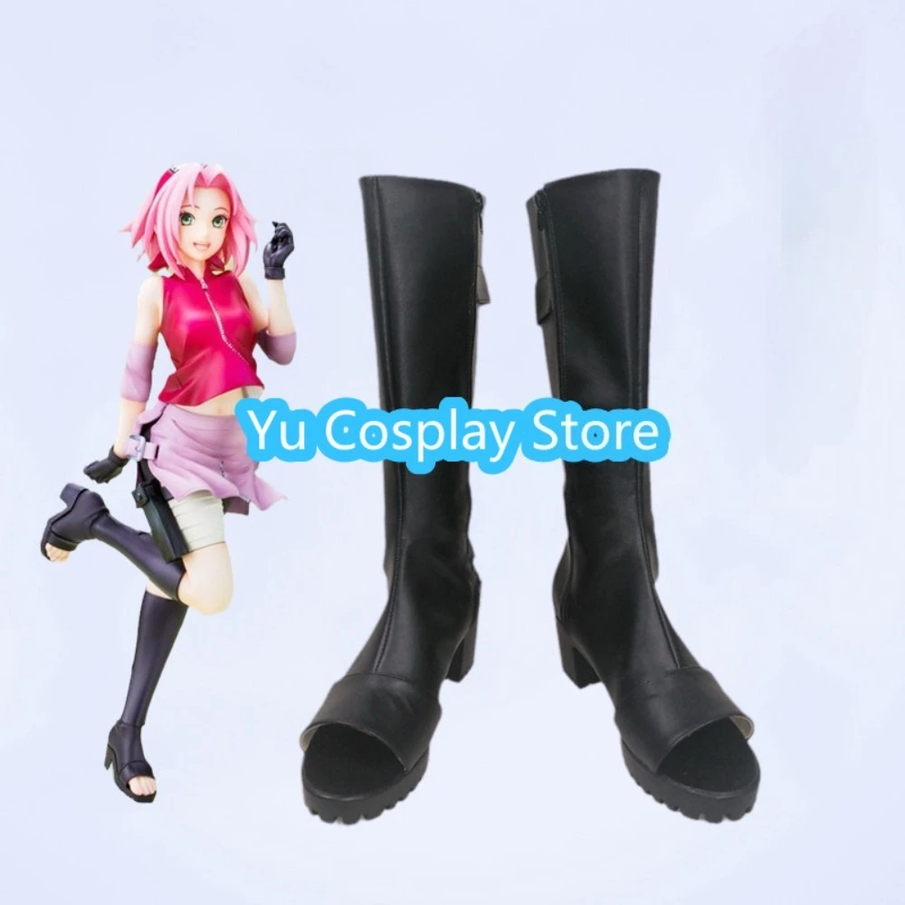 

Yu Cosplay Store Haruno Sakura Cosplay Shoes Anime Cosplay Shoes Boots Halloween Costumes Props