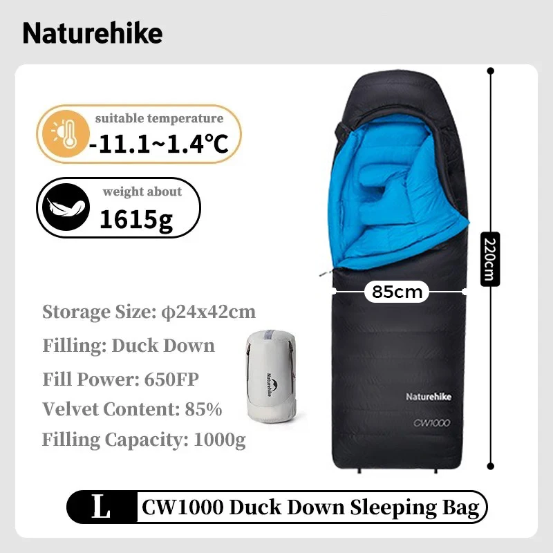 Naturehike CW700 Sleeping Bag Ultralight Winter Duck Down Sleeping