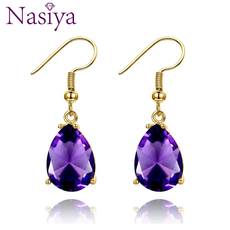 

Golden Color Hotsale Gemstone Drop Earrings Amethyst Garnet Peridot Sapphire Earrings For Women Silver Fine Jewelry