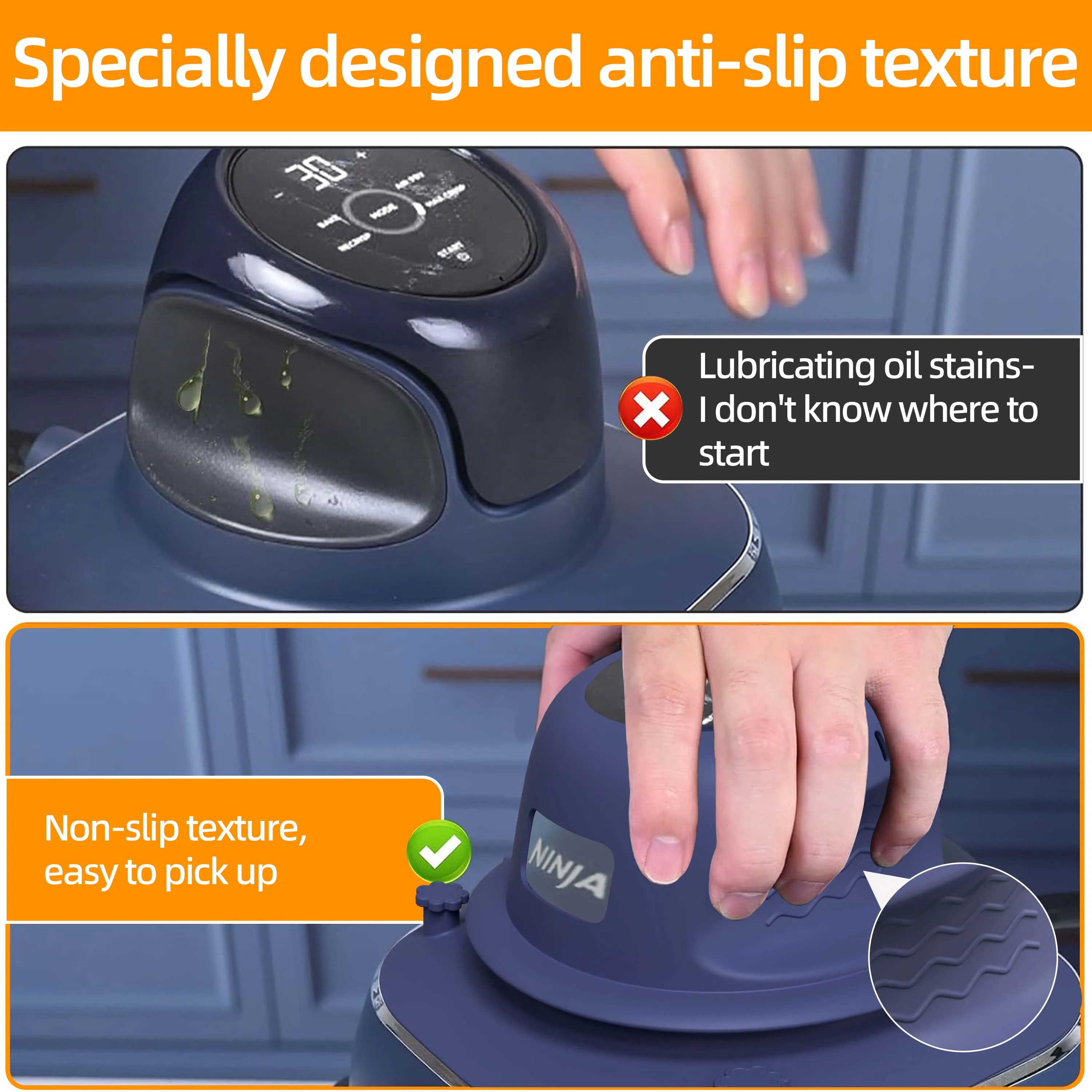 Silicone Cover Cord Organizer for Ninja FN101G Anti-Oil Anti-Slip Dustproof Scratch Resistant Kitchen Appliance Protector