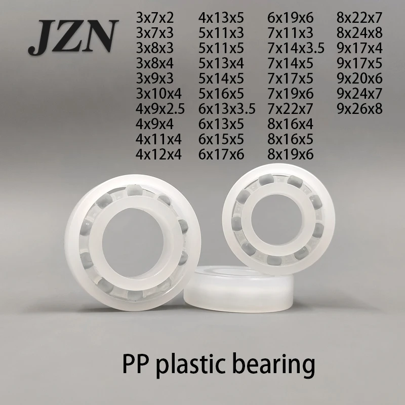 5/10/50Pcs PP Plastic Bearing 3x7x3 3x8x4 3x9x3 3x10x4 4x9x4 4x11x4 5x11x5 6x13x5 7x17x5 7x19x6 8x16x5 8x22x7 8x24x8 9x17x5mm
