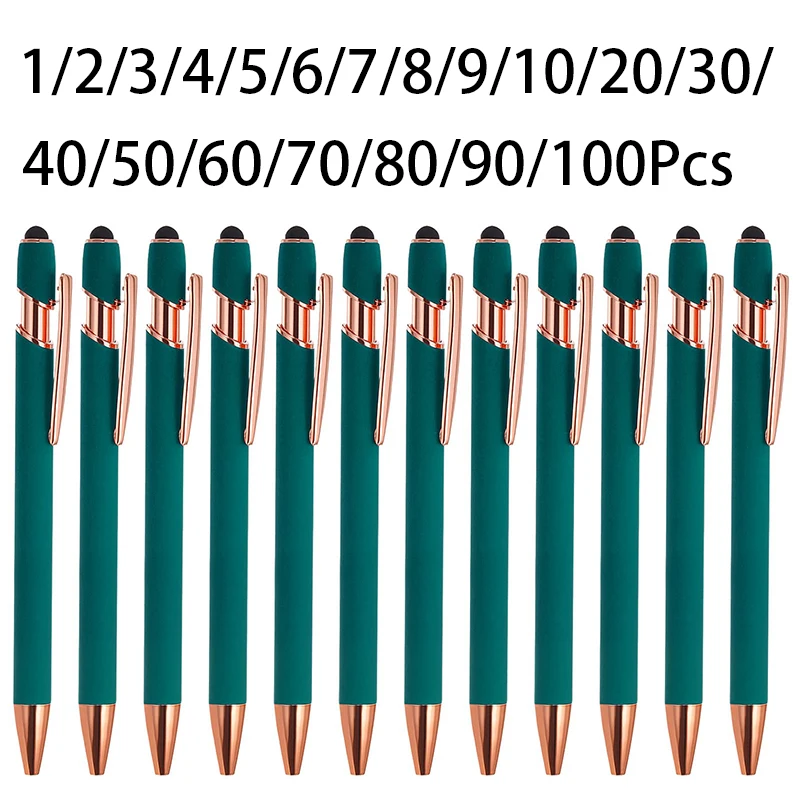 

1-100 шт. 2-в-1 ручка для мягкого сенсорного экрана Многофункциональный шариковый стилус рекламная металлическая шариковая ручка для подарка