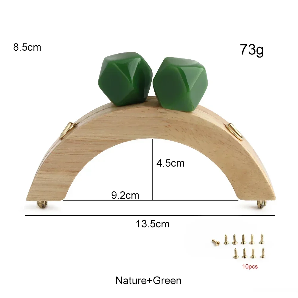 Nolvo World حقيبة خشبية مقبض إغلاق قبلة المشبك محفظة مسامير الإطار استبدال حقائب اليد محافظ بين قوسين DIY بها بنفسك الخياطة اكسسوارات #2