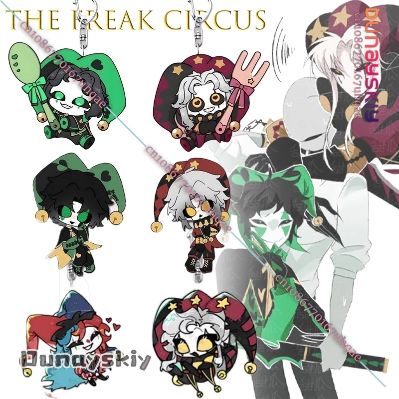 

‌ ‌ Брелок AThe FreakPierrot Circus Star, акриловый школьный брелок Ba, аксессуар для персонажей аниме, карнавальный костюм на Хэллоуин, {SAIKOU} ‌