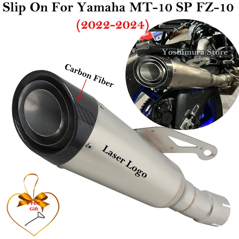 

Motorcycle Exhaust Escape Systems For Yamaha MT10 MT-10 SP FZ10 FZ-10 2022 2023 Modify With Mid Link Pipe Carbon Fiber Muffler