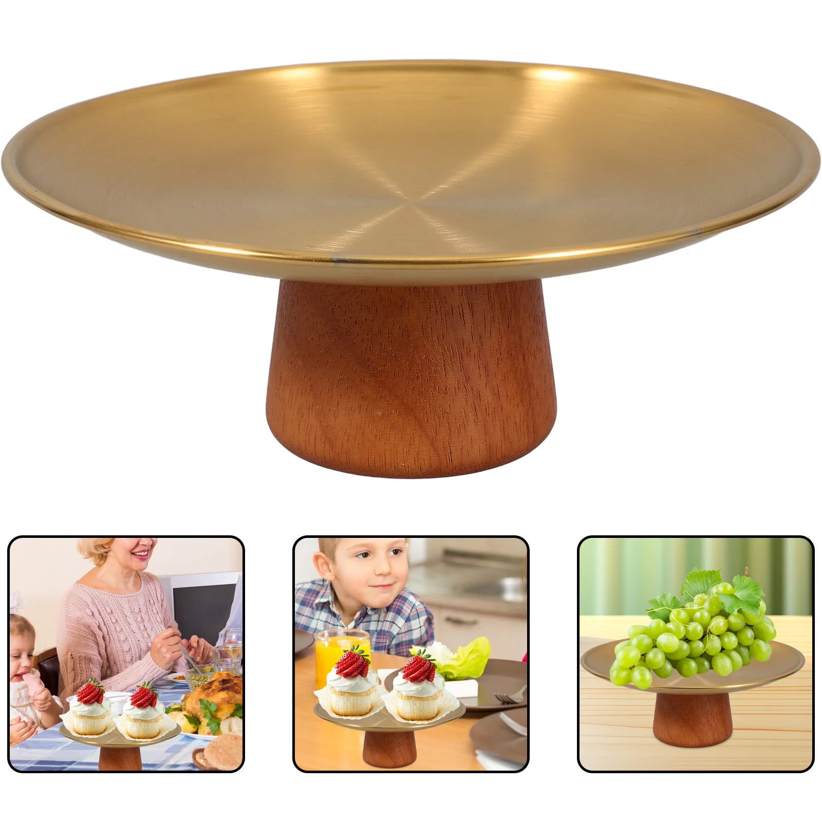 

Stainless Steel Footed Fruit Tray Elevated Dessert Stand Versatile Modern Fruit Plate for Home Table Footed Bowl