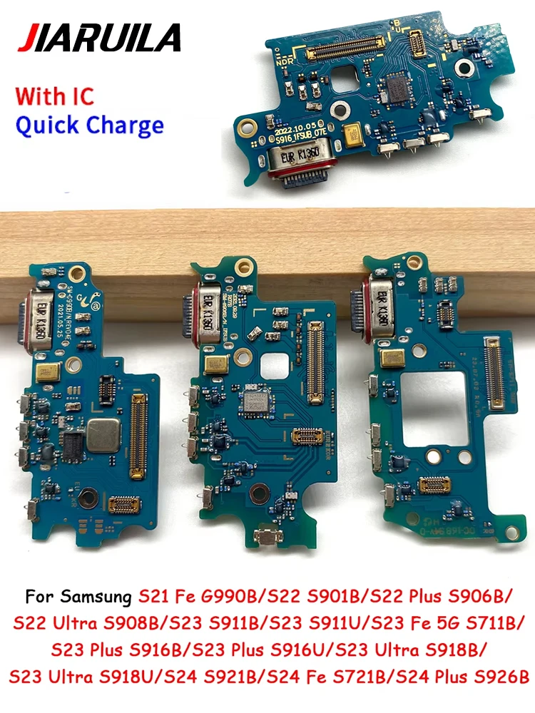 Złącze USB Dock Port Ładowania Taśma Flex Do Samsung S24 S23 S22 Plus Ultra S21 Fe G990B S906B Płytka Ładowarki Z Modułem Mikrofonu — zdjęcie produktu 6