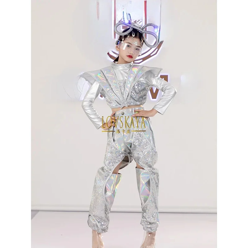 Cool Personality Models Fashion Show K-pop Urban Dance Girl Clothes High-end Children Catwalk Costumes