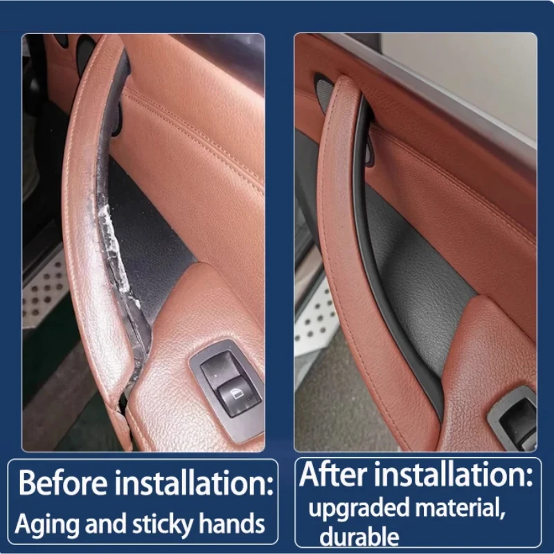 LHD RHD E70 E71 Upgraded Interior Door Handle with Leather Cover Assembly Full Set For BMW X5 X6 E70 E71 2008-2013