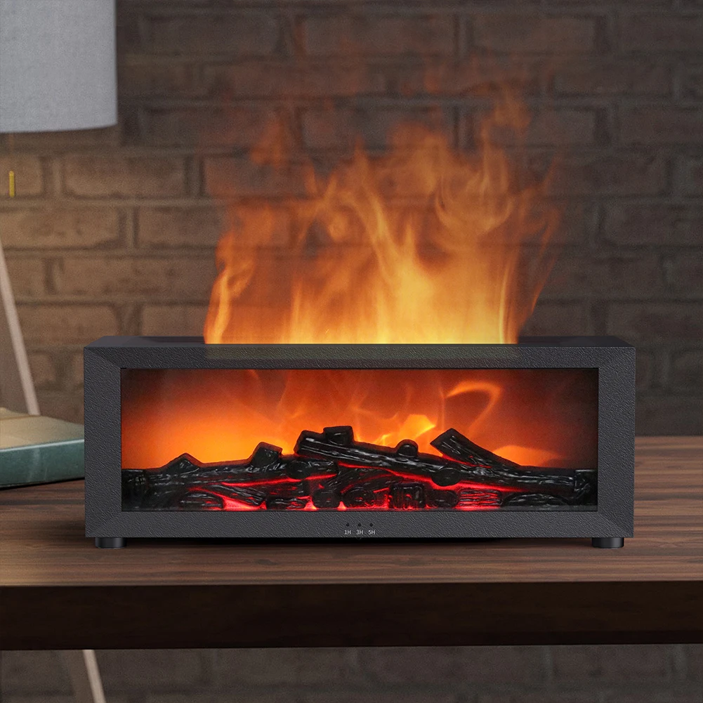 Bedroom Lasting Fragrance Machine Timing Aroma Air Humidifier Mini Home Fragrance Diffuser Simulation Fireplace Flame Humidifier
