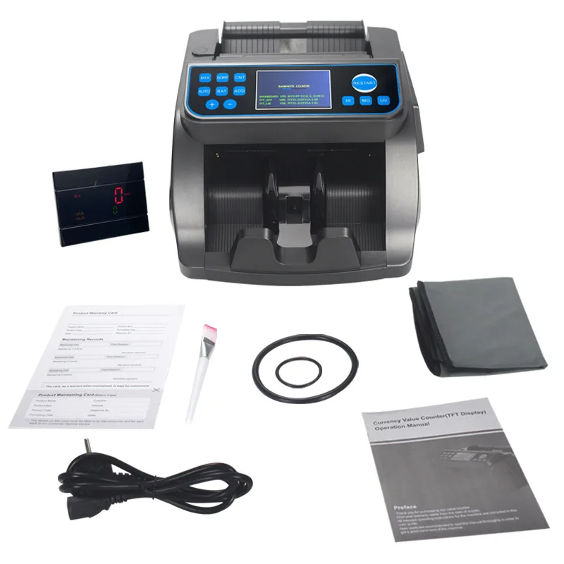 6000D EUR Mix Value Money Cash Counter Fake Bill Detector Banknote Fast Counting Speed Portable Detecting Machines